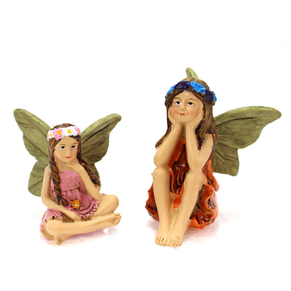 Mini Fairy Figurines Elf Set Resin Miniatures Garden Landscape Decoration