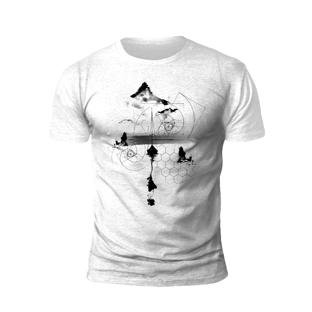 Reflective Mountain Geometry T-Shirt