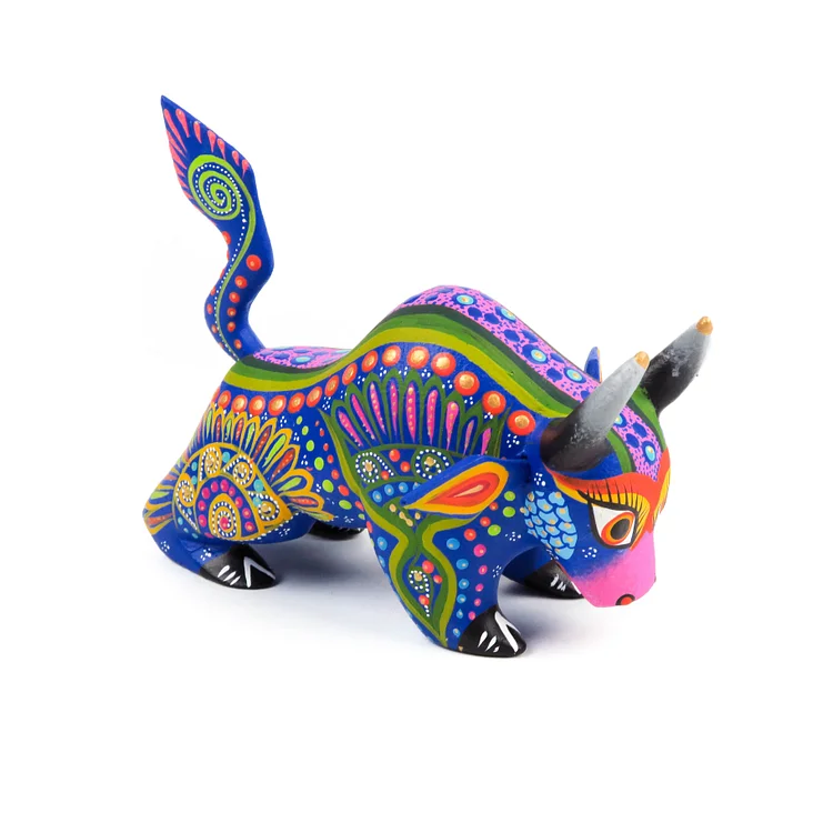 Blue Bull - Oaxacan Alebrije Wood Carving