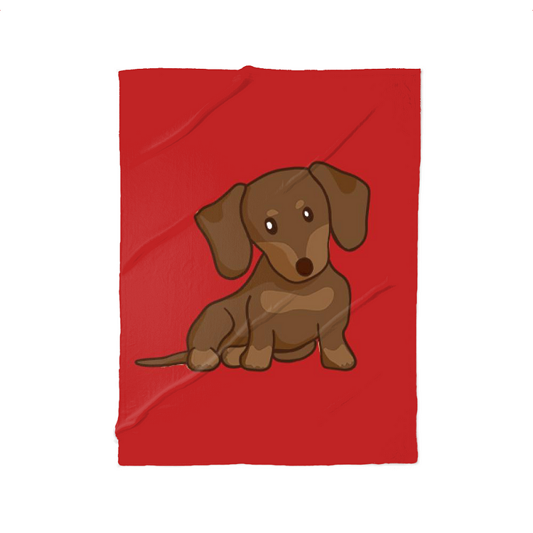 Adorable Baby Wiener Dog, Dachshund Fleece Blanket