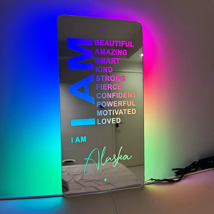 Personalized Mirrors Light Night, Birthday Gift, Custom Self-affirmation Light, Wall Decor, LED Light Night