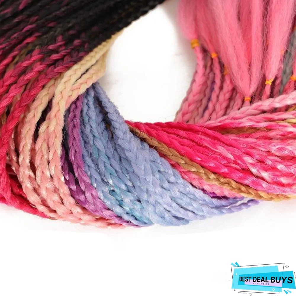 High Temperature Silk Twist Braid Gradient Color Three-Strand Braid Dirty Braid Ponytail