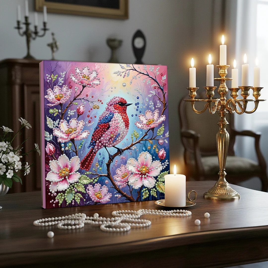 Birds - DIY Pearl Diamond Art Kit With Frame 30*30cm