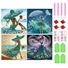 (4er Pack) Schöner Rock Mädchen - Speziell geformtes Diamond Painting - 30*30cm