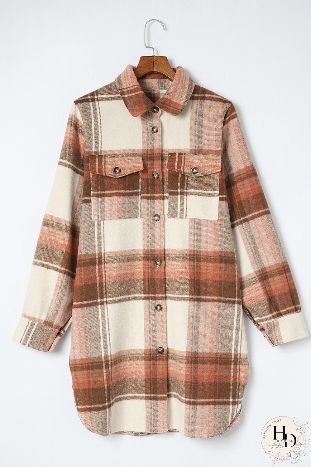 Warm Plaid Shirt Jacket for Fall