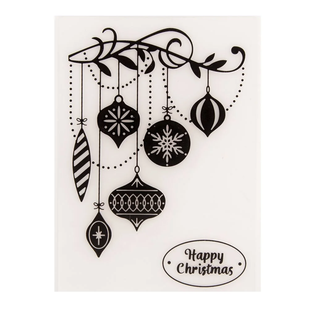 Christmas Embossing Folder Transparent Embossing Plastic Plates Design For DIY Paper Cutting Dies Scrapbooking