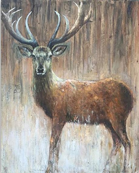 

Deer on Wooden Plank – Paint By Numbers - 40*50CM, 501 Original