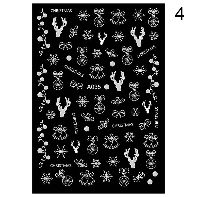 Hearts Love 3D Nail Sticker Laser Gold Rose Flower Snowflake Cartoon Line People Slider Design Polish Nail Decals Nail Art Decor-Nail Inspo