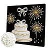 Cake DIY Pearl Art Diamond Painting Kit for Adults Home Decor 25x25cm With Frame