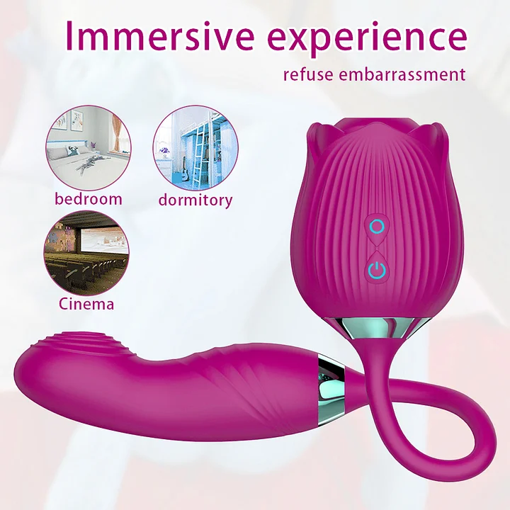 Rose Suck Vibrator Clit Sucker Dildo Women G-spot Massager Sex Toy For Women