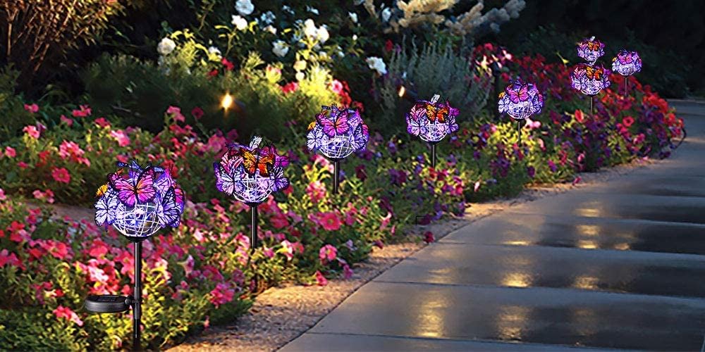 Solar Powered Garden Stake Butterflies Lights