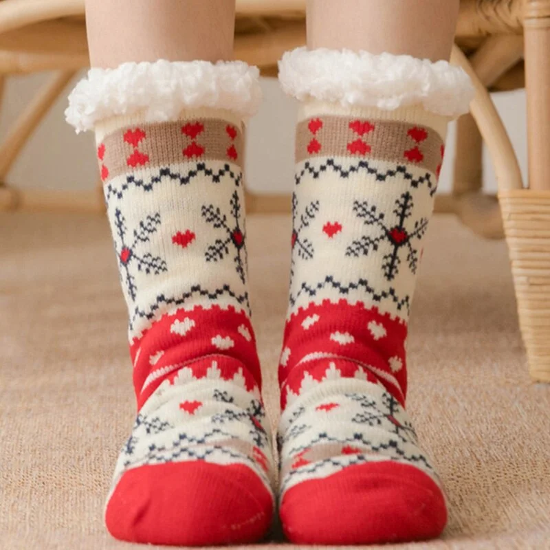 Women's Slippers for Home Warm Sock with Fur Short Plush Slippers Cartoon Bedroom Slippers Soft Indoor Shoes for Female