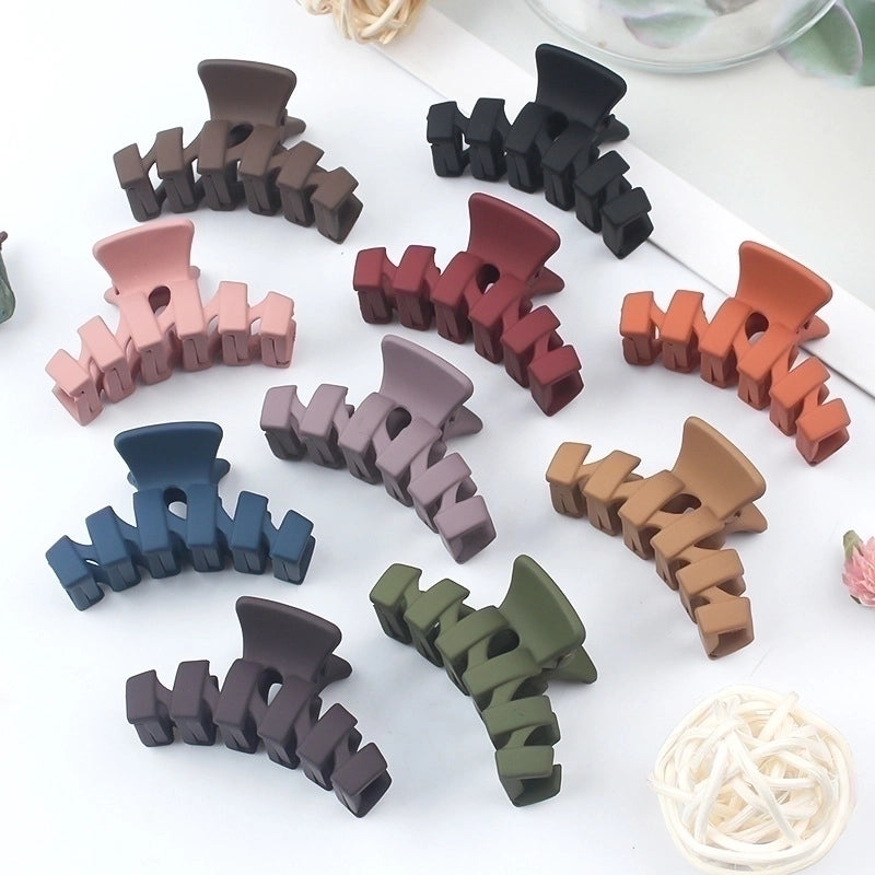 Minimalist Solid Color Arylic Stoving Varnish Hair Claws 1 Piece