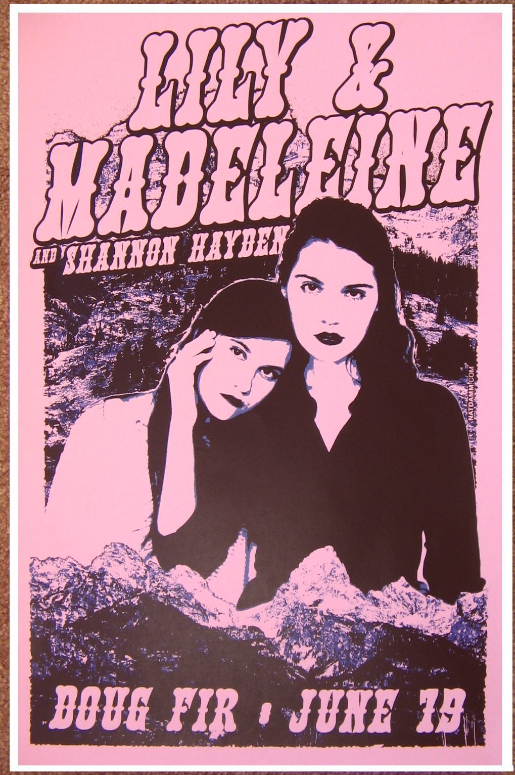 LILY & MADELEINE 2014 Gig POSTER Portland Oregon Concert