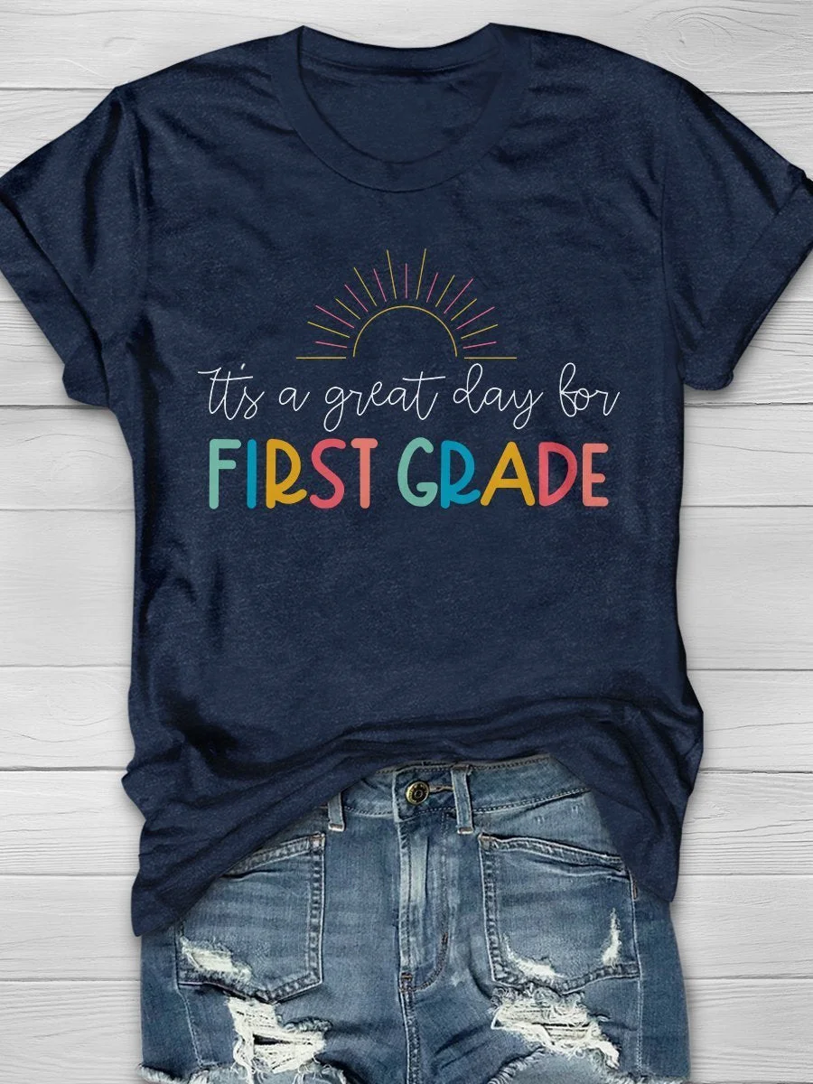 First Grade Teacher Print Short Sleeve T-shirt