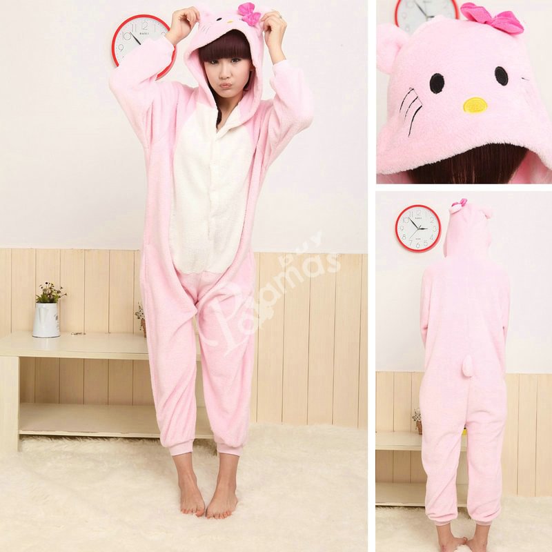 Kitty Cat Kigurumi Onesies Hoodie Pajamas Animal Costume-Pajamasbuy