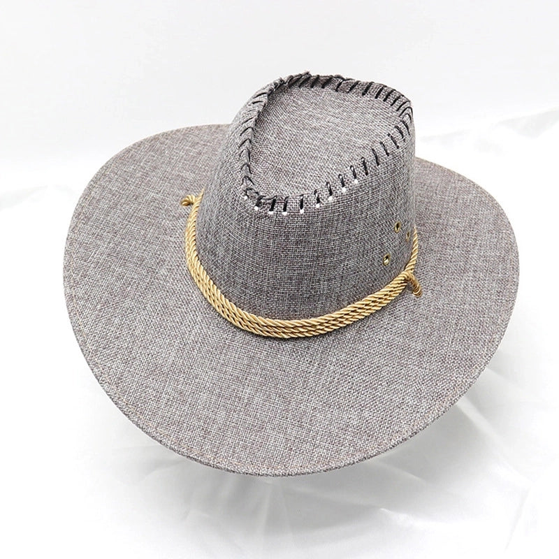 Men’s Minimalist Solid Color Big Eaves Straw Hat