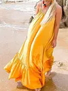 Loose Solid Color Condole Belt Maxi Dress