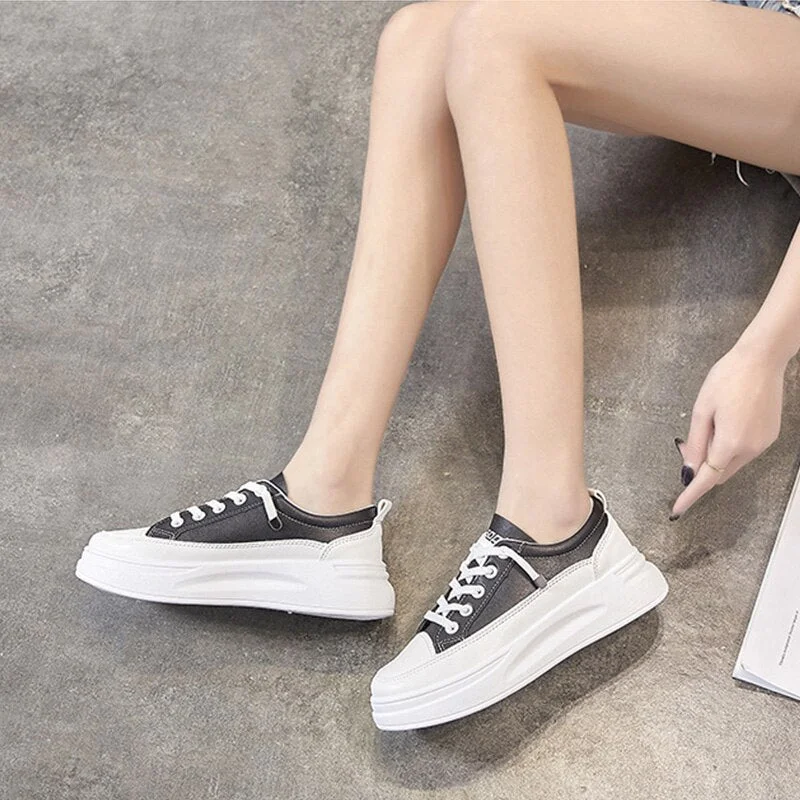 2021 Women Fashion Sneakers Women Summer White Shoes Women Shoes Young Ladies Casual Shoes Female Sneakers Brand Thick Sole 3cm
