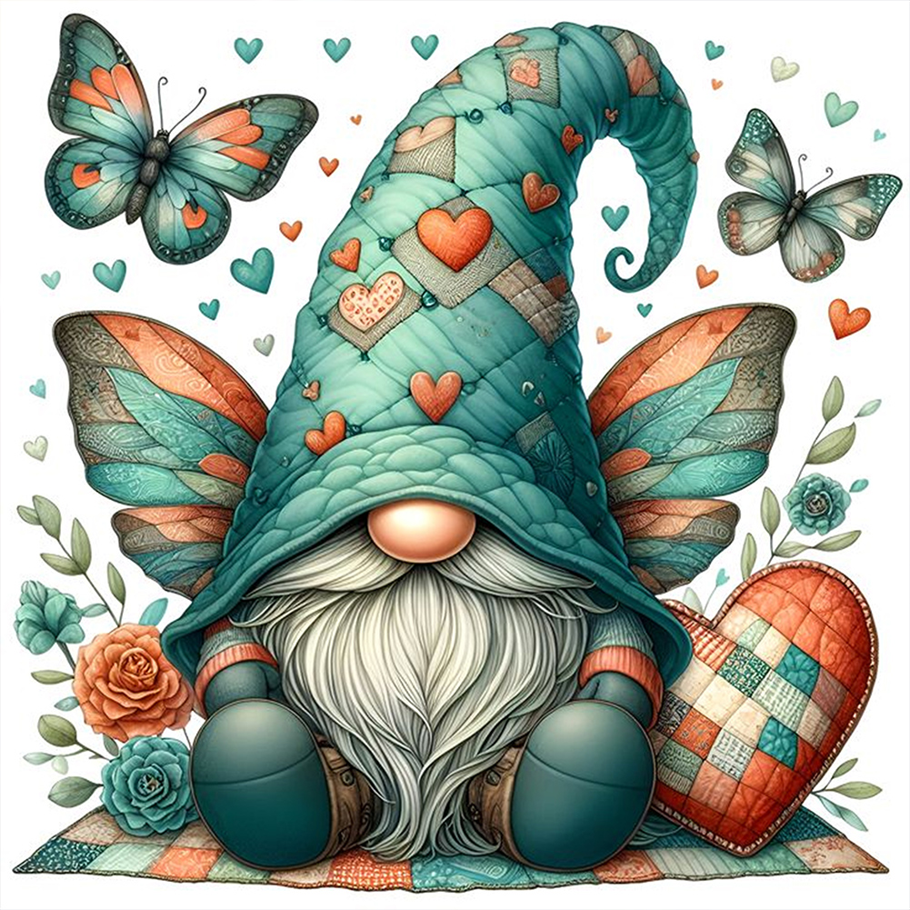 Butterfly Gnome 30*30cm(canvas) full round drill diamond painting