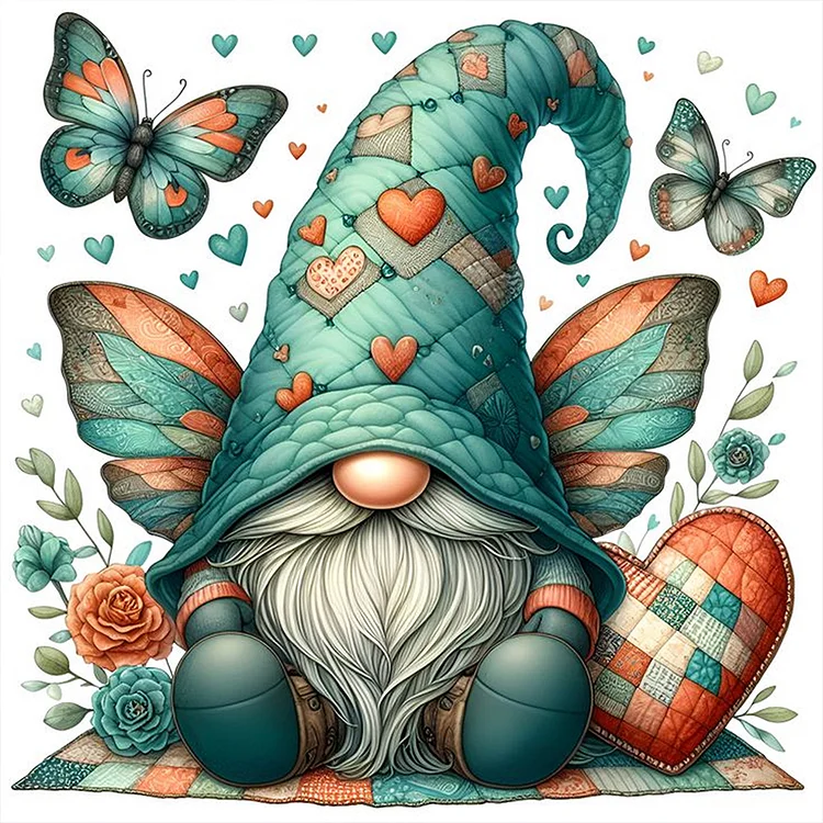 Full Round Drill Diamond Painting -Butterfly Gnome - 30*30cm