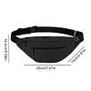 Nylon Fanny Pack Adjustable Waist Bag with Multi Pockets for Men & Women (Black)