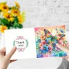 (US Local)6PCS DIY Butterfly Flower Diamond Art Greeting Cards Congratulations Cards