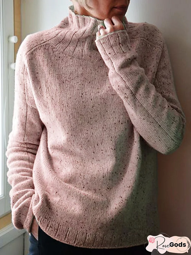 Knitted Turtleneck Long Sleeve Sweater