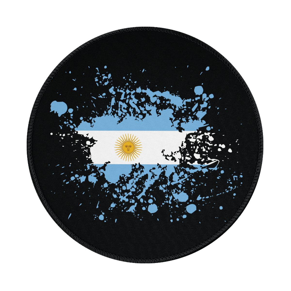 Argentina Ink Spatter Non-Slip Rubber Round Mouse Pad