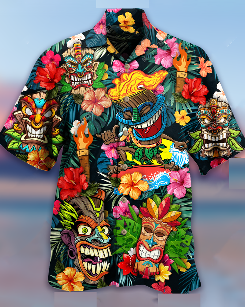 Aloha Tiki Tiki Awesome Unisex Hawaiian Shirt