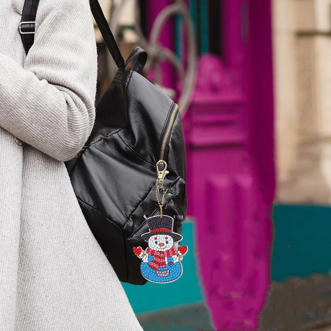 5pcs DIY Diamond Painting Keychain - Snowman(Double Sided)