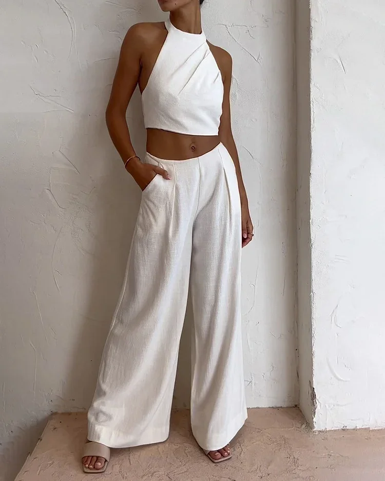 Trendy Sleeveless Top And Pant Set