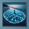 Bord De Mer Fluorescent Fleur Jupe-Perceuse Ronde Peinture Diamant-40*40CM