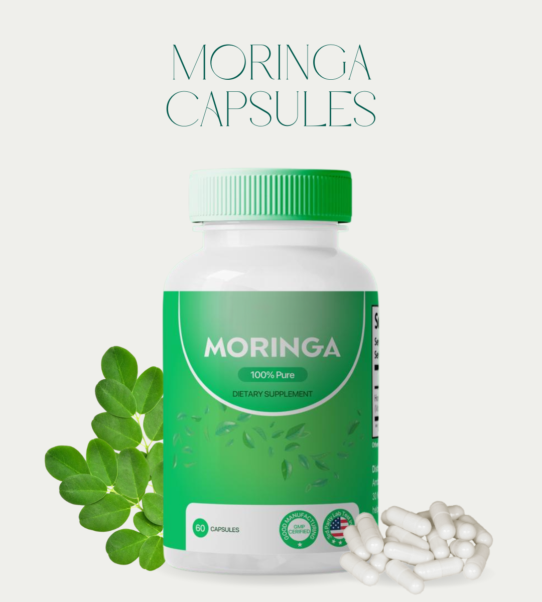 Moringa Capsules for Immune Support. Gut Health & Vitamins