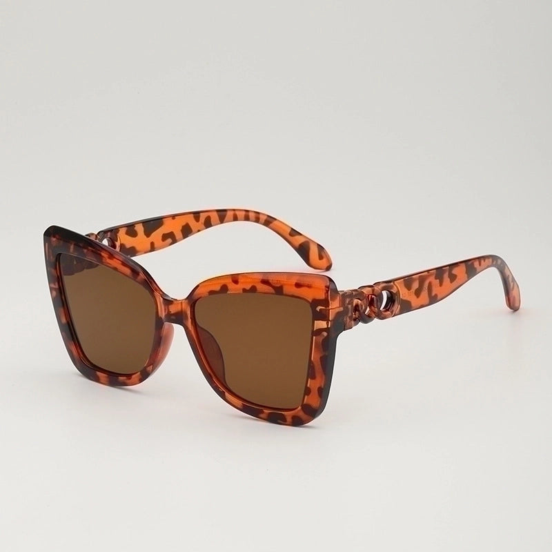 Elegant Basic Gradient Color Leopard Ac Cat Eye Full Frame Women’s Sunglasses