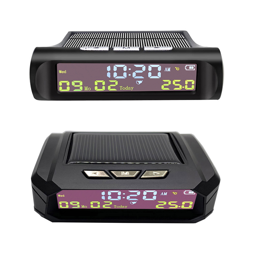 

TPMS Look Solar LCD Car Digital Clock with Date In-Car Temperature Display, 501 Original