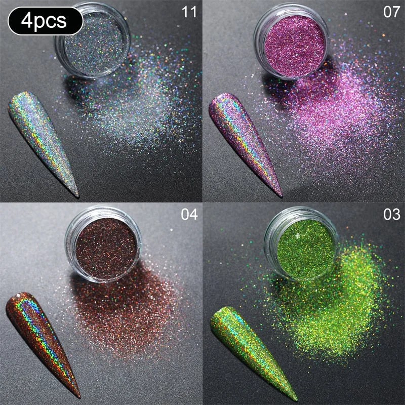 1 Box Rose Sliver Bubble Mirror Powder Metallic Nail Art Glitter iridescent Chrome Dust Sparkling Flakes Pigment Decoration