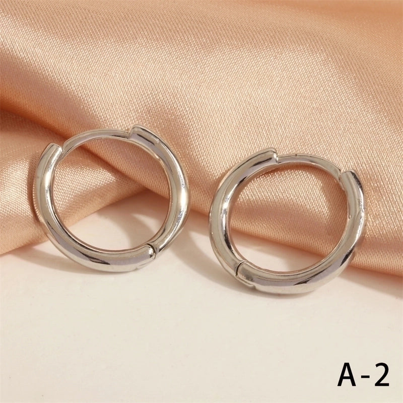 1 Pair Minimalist U Shape Round Plating Copper 18k Gold Plated Hoop Earrings