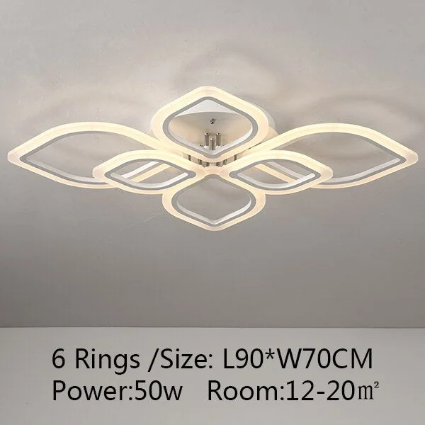 LED Ceiling Light Lustre For Living Room Kitchen Bedroom Dining Room Ring Chandelier Light Fixture Remote Control APP Dec