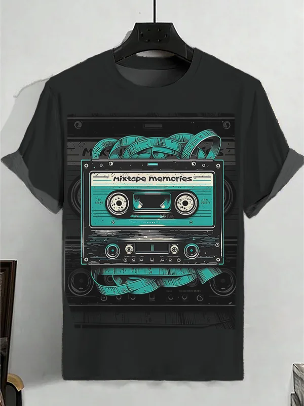 Men's Mixtape Memories Print Casual T-Shirt