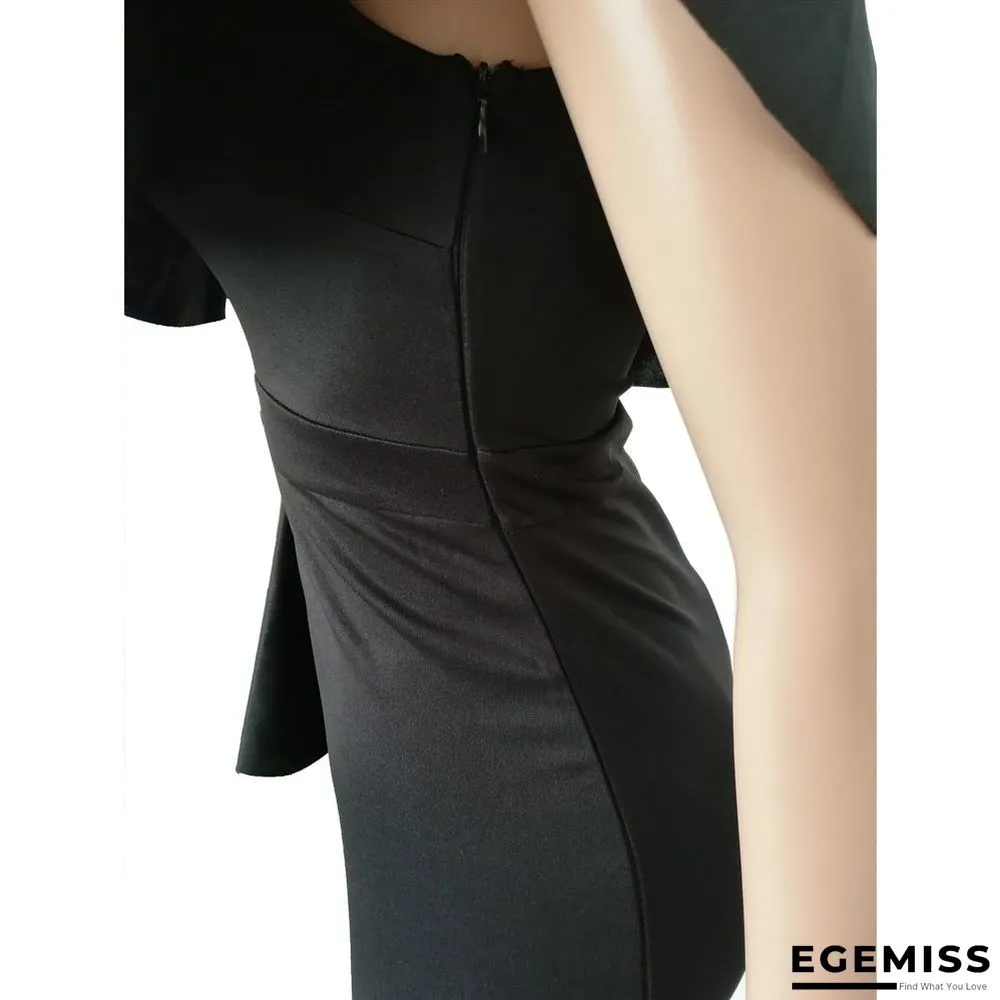Fashion Wrap Chest Ruffle Collar Irregular Dress Dress | EGEMISS