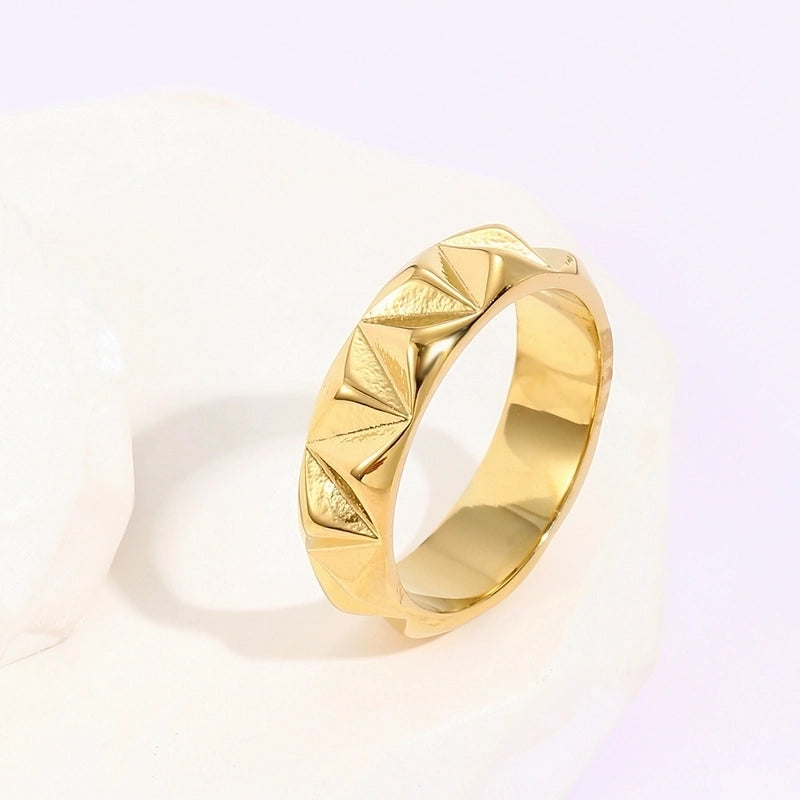 Classical Minimalist Irregular 304 Stainless Steel 14K Gold Plated Polishing Plating Rings2