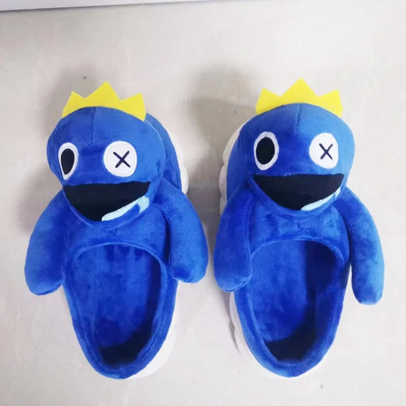 Vstacam Rainbow Friends Slippers Cute Cartoon Plush Slides Christmas Soft Home Slippers Winter Warm Woman and Girls Funny Shoes