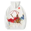 Heavy Industry Embroidered Monkey King Loose Long-sleeved Men's Hooded Autumn Coat