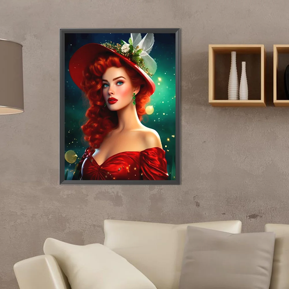 Diamond Painting - Full Round Drill - Lady(Canvas|30*40cm)