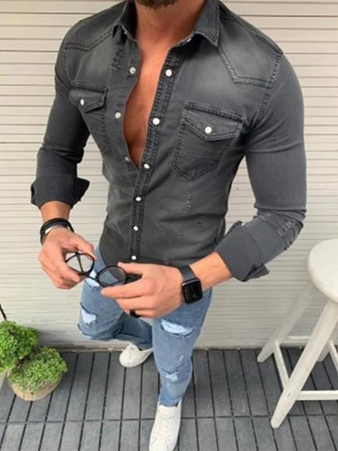 Men's Casual Cowboy Shirt