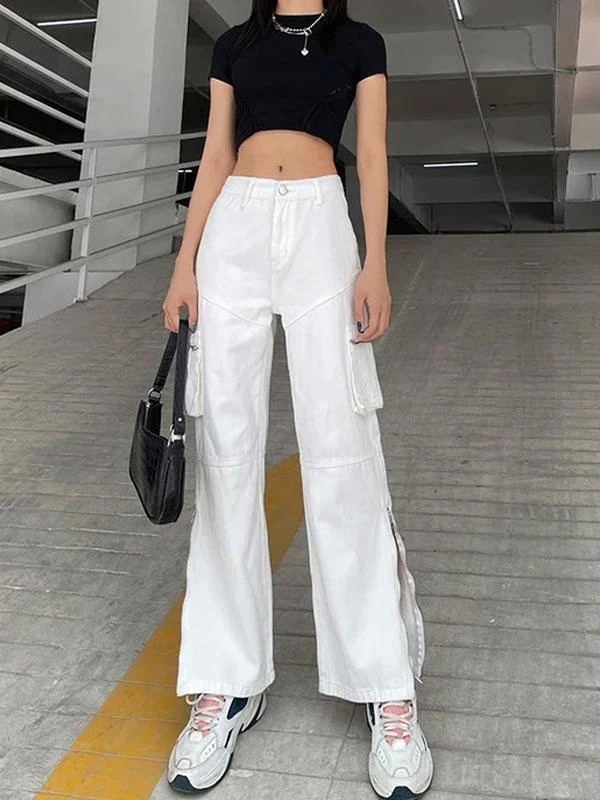 High waist pocket trousers