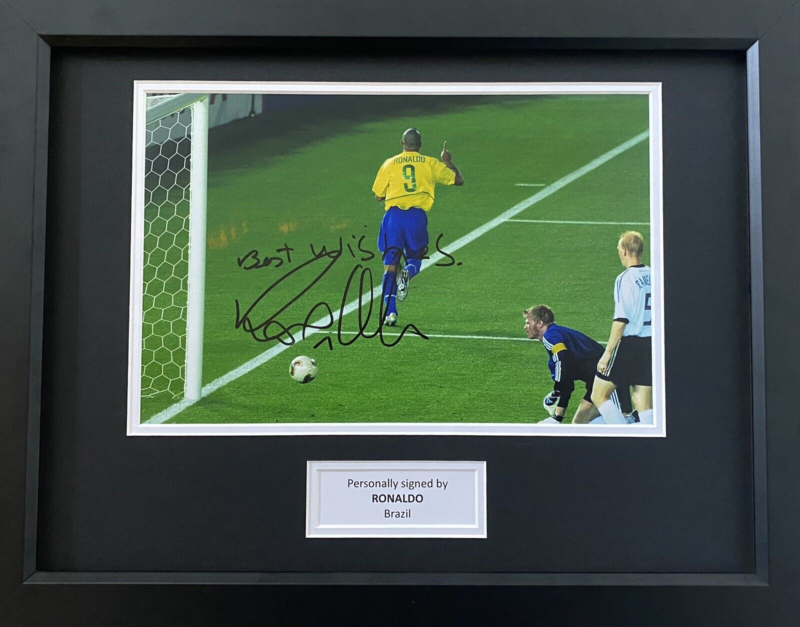 Ronaldo Hand Signed Brazil Photo Poster painting In 16x12 Frame Display, Milan, Madrid