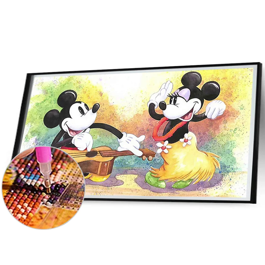 Full Round Diamond Painting 80*45cm - Singing And Dancing Mickey Mouse