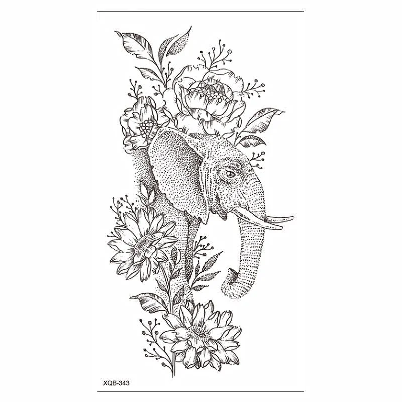 Waterproof Tattoo Sticker Temporary Tattoo Black Rose Tattoo Leg Chest Arm Tattoo Man Woman Tattoo Skin Tattoo Art Tatouage TaTy 515-1